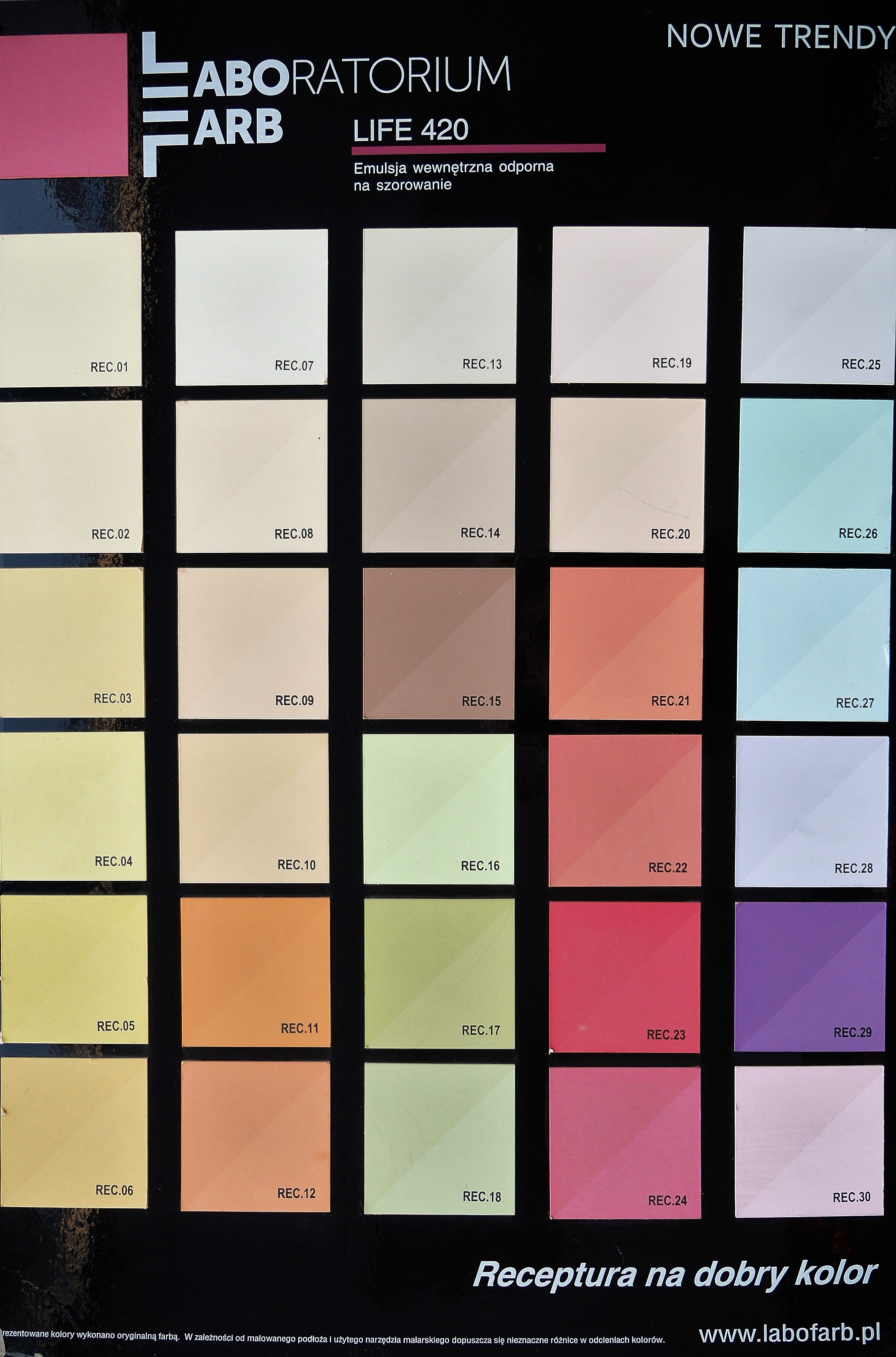 Paleta kolorów LIFE 420 - kolory dostępne na zamówienie